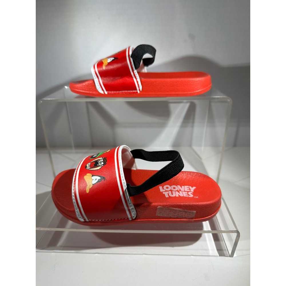 LooneyTunes Toddler Red Slides with Backstrap 27 (10.5) - Picture 2 of 6